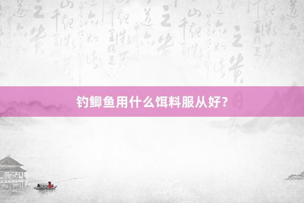 钓鲫鱼用什么饵料服从好？